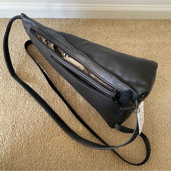 Genuine Black Leather Backpack with Concealed Zippers | “Simply Elegant”